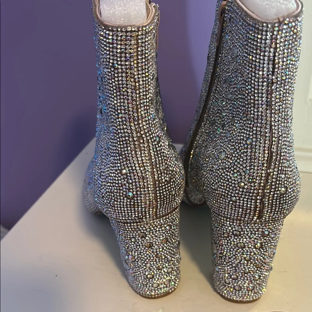 Sparkling Rhinestone Ankle Boots - Picture 3 of 6